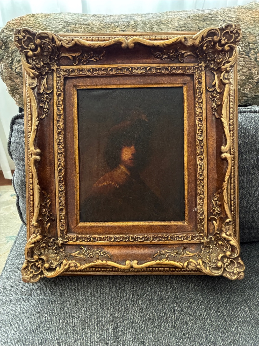 Rembrandt copy in ornate frame